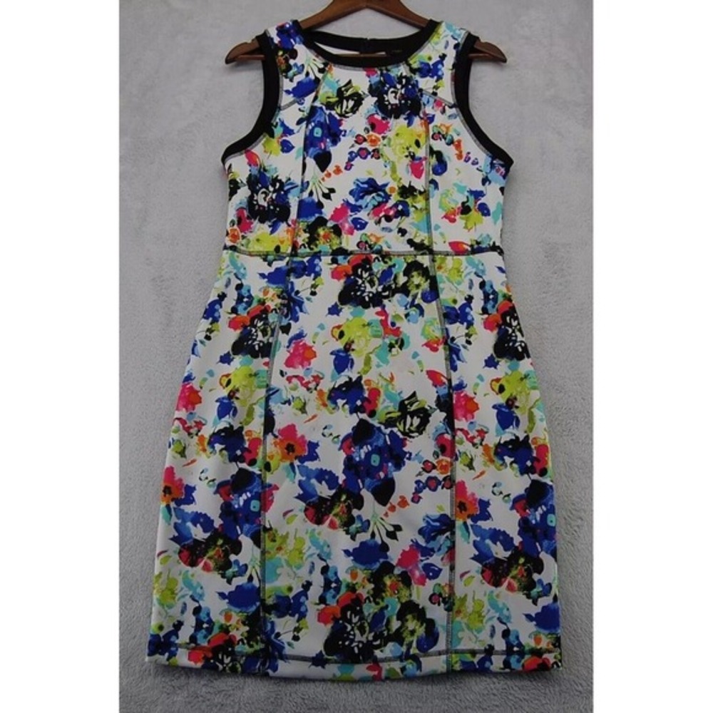 Nicole By Nicole Miller Women Size Large Stretch Floral Print Sleeveless Dress